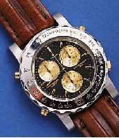 JUNGHAJUNGHANS ARMBANDCHRONOGRAPH, DEUTSCHLAND UM 1995, WENIG GETR., EDELST. TEILW. MATT., TEIL- W. POL., LÜNETTE M. TACHYMETERSKALA EINS. RAS- ...