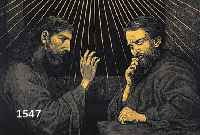 THOTHOMA, HANS, 1839-1924, CHRISTUS UND NICODEMUS, FARBLITHOGRAPHIE, HANDSIGNIERT, CA. 38 X 49 CM, WVZ BL. 123