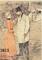 STESTEINLEN, THEOPHILE, 1859-1923, DER ANTRAG, FARBLITHOGRAPHIE VON 1893, IM STEIN SIGN., CA. 28 X 23 CM, PP, U.GL., R.