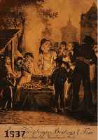 BUCHBUCHNER, G.P., NÜRNBERG, UM 1820, EINE NÜRNBERGER BRATWURST FRAU AM JACOBER KIRCHWEIH FESTE, CA. 26,5 X 21 CM, GEBRÄUNT, LEICHT ...