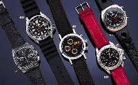 MAURIN ARMBANDCHRONOGRAPH, AUTOMATIK, SCHWEIZ 2000, EDELST.-BOD. U. KR. GESCHR., BEIDS. SAPHIRFLACHVERGL., KONTRASTZIFFERBL., 30 MIN.- U. 12 ...