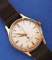 GLASHÜTTE HERRENARMBANDUHR, SOG. QUALITÄTSUHR, DEUTSCHLAND UM 1958, METALL, ROSE-VERG., BER., EDELST.BOD. GESHR., ORIG.BL. ALTERSBED. FLECKIG, ...