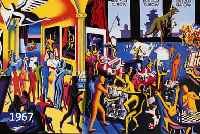 KOSTABI, MARK, GEB. 1960 LETTLAND, LEBT UND ARBEITET IN NEW YORK, FARBOFFSET NACH DEM GEMÄLDE: THE RYTHM OF INSPIRATION, HANDSIGN. UND DAT. 1995, ...