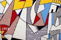 LICHTENSTEIN, ROY, 1921-1998, FARBSIEBDRUCK AUS DEN 60ER JAHREN, RE. U. HANDSIGNIERT, CA. 55 X 67,5 CM