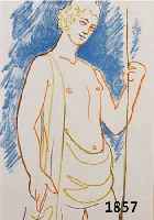 COCTEAU, JEAN, DREI FARBLITHOGRAPHIEN AUS THEATRE, EXEMPLAR 33 VON 55, MOURLOT, GRASSET PARIS 1957, JE CA. 23 X 15 CM, PP