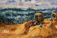 UNGER, WOLFGANG HEINZ, GEB. 1929 HALLE/SAALE, AM STRAND, ÖL/MALKARTON, RE. U. SIGN., CA. 24 X 30 CM, R.