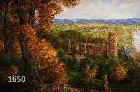 UNGER, WOLFGANG HEINZ, GEB. 1929 HALLE/SAALE, ANSICHT DES HEIDELBERGER SCHLOßES ÜBER DEM NECKARTAL, ÖL/MALKARTON, SIGNIERT, CA. 82 X 80 CM, R.