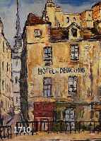 LE BERGER, ROBERT, GEB. 1905 PARIS, VIEUX PARIS: HOTEL DES 2 LIONS, QUAI AUX FLEURS, ÖL/LWD, AUF MALKARTON AUFGEZOGEN, RE. U. SIGN., CA. 45 X 37 ...