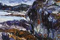 LADWIG, ROLAND, GEB. 1935 WEDEL, LANDSCHAFT IN NORWEGEN, ÖL/LWD, RE. U. SIGN., RÜCKSEITIG BEZ.: 1.BILD IN NORWEGEN, CA. 55 X 65 CM, R.
