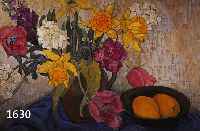 RATH, HILDEGARD, MALERIN AUS FREUDENSTADT, DATIERT 1939, STILLEBEN MIT BLUMEN UND ZITRONEN, ÖL/LWD, LI. U. SIGN. UND DAT., CA. 60 X 80 CM, R.