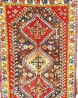 SHSHIRAZ, PERSIEN, 217 X 140CM, EHZ 3 WOLLE AUF WOLLE, CA.40 JAHRE