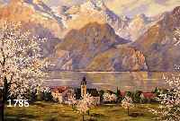 SÄUBERLICH, 1. HÄLFTE 20. JH., SISIKON AM VIERWALDSTÄTTERSEE (SCHWEIZ) IM FRÜHLING, ÖL/MALKARTON, SIGN., DAT. (19)48, VERSO BETITELT, 60 X 80 ...