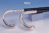 KONVOLUT 2 SPAZIERSTÖCKE, UM 1902/03, 1X SILBER, 1X METALL VERSILBERT, JUGENDSTIL, BUCHE GSCHWÄRZT, L. CA. 80 BZW. 89 CM