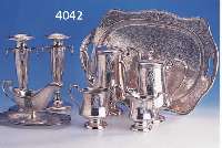 9-TEIL. SET, USA 20ER J., METALL VERSILB., NEW YORK, N.Y., FARBER BROTHERS, MANUFAKTUR UND VERTRIEB V. SILVERPLATE 1920-50, BEST.AUS: KAFFEE U. ...