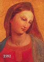UNBEK. KÜNSTLER D. 19. JH., MADONNA, ÖL/LWD. (DOUBL., REST., DREIECKSRISS IM HINTERGRUND), 46 X 36,5 CM, R., FEINE CHARAKTERDARSTELLUNG