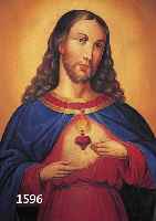 UNBUNBEK. KÜNSTLER DES 19. JH., JESUS, SEIN HERZ ZEIGEND, ÖL/LWD. (L. ALTERSSPUREN), UN- SIGN., 63 X 47 CM, R.