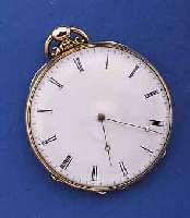 HERRENTASCHENUHR, OFFEN, SCHLÜSSELAUFZUG, SCHWEIZ UM 1860, SILBER, RÄNDER VERG., PENDANT REL., ORIG. EMAILBL. IM ZENTRUM LEICHT BESCH., FEINE ...