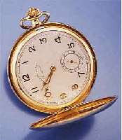 IMPERIA HERRENTASCHENUHR, SAVONETTE, SCHWEIZ UM 1935, GG 750/000, VERSILB. BL. M. AUFGEL. ARAB. GOLDZIFFERN, GOLDSTILFORMZEIGER, METALL- CUV., ...