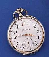 LONGINES HERRENTASCHENUHR, SCHWEIZ UM 1913, SILBER(800), BER., ORIG. EMAILBL. FEINHAARRIS. BEI 7, ROTE 12 U. 24, CUV. M. MED.GRAV., VERG. ANKERWERK, ...