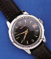 MOVADO HERRENARMBANDUHR, SCHWEIZ UM 1950, EDELST., BODEN GESCHR., BLATT REST., DATUM M. SCHNELLKORREKTUR DURCH DRÜCKER AUßEN 4, 17 ST., ...