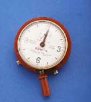 ZENITH KURZZEITMESSER FÜR TELEFONATE, UM 1920, NACH SCHWEIZER PATENT-NR. 35608, MESSING VERCHR., VERG. WERK, ECHAPPEMENT LATERAL, ANKER M. OFFENEN ...