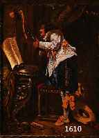 AMBERG, WILHELM, 1822 BERLIN- 1899 ITALIEN/POLEN, ÖL/HOLZ, MUSIKANT, SIGNIERT, 26.5 X 21.5 CM, ALTER RAHMEN, L. ALTERSSPUREN