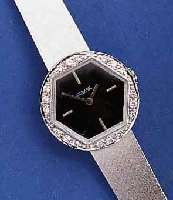 PROVITA DAMENSCHMUCKBANDUHR, SCHWEIZ/ DEUTSCHLAND UM 1972, WG 585/000-GEH. INCL. WG-FLECHTB., AUFWEND. LÜNETTE M. 18 DIAMANTEN ZUS. CA. 0,18 CT, ...