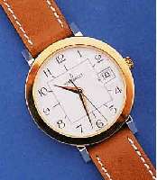 BERTOLUCCI DESIGNERARMBANDUHR, SCHWEIZ UM 1998, UNGETR. LAGERW., METALL, VERCHR., LÜN. U. KRONE HART VERG., LEDERBD., ETUI, HIGH- TECH-QUARTZWERK ...