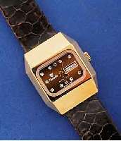 NIVADA AUTOMATIK ARMBANDUHR, UNGETR. LAGERW. , SCHWEIZ UM 1969, METALL HART VERG., EDELST.- BOD. GESCHR., MINERALFLACHGL., DAT., TAGESANZ. IN ...