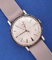 BREITLING GENEVE HERRENARMBANDUHR, AUTOMATIK, EDELST. POL., BOD. GESCHR., GUILL. BL., REF. NR. 2528, SCHWEIZ UM 1966, AUßER LEDERBD.ORIG. ZUSTAND, ...