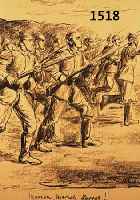 MAX LIEBERMANN, MARSCH, MARSCH, HURRAH!!, LITHOGRAPHIE, 1914, IM STEIN SIGNIERT, CA. 30 X 33 CM, PP