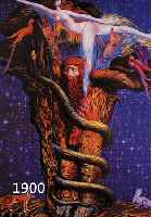 ERNST FUCHS, ADAMS TRAUM, FARBOFFSET, HAND- SIGNIERT, CA. 42 X 38 CM., PP