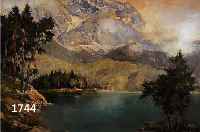 JOSEF BURGER, ZUGSPITZE UND EIBSEE, HANDSIG- NIERT, ÖL AUF LEINWAND, 70 X 80 CM., R.
