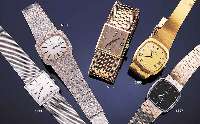 HABMANN HERRENGOLDBANDUHR, DEUTSCHLAND/ SCHWEIZ, UM 1969, WG 585/000 RHOD., RINDEN- MUSTERDESIGN V. BAND IN LÜN. ÜBERGEHEND, VERS. ...