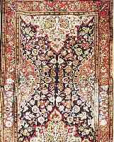 GHGHOM SEIDE,PERSIEN CA 150 X 100 CM. .REINE NATURSEIDE.EHZ 2.(WASSERSCHADEN)CA 20 JAHRE.
