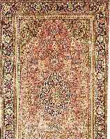GHGHOM,PERSIEN CA 239 X 141 CM. .FLOR WOLLE MIT SEIDE.CA 40 JAHRE.EHZ 1-2.