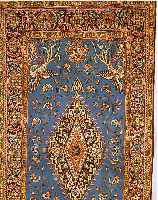 GHGHOM,PERSIEN CA 216 X 113 CM. .FLOR WOLLE MIT SEIDE.EHZ 1-2.CA 30 JAHRE.