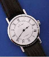 GLASHÜTTE HERRENARMBANDUHR, DEUTSCHLAND UM 1982, METALL HARTVERCHR., BODEN GEDR., EMAIL- FARB. KONTRASTZIFFERBL., DAMENFORMANKERW., GUB KAL. ...