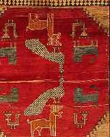 GAGABBEH,PERSIEN CA 142 X 141 CM.EHZ 2.WOLLE/WOL LE.CA 40 JAHRE