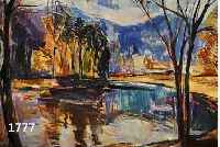 SCHUG, ERICH, LANDSCHAFT BEI SEEBACH-BAD DÜRKHEIM, ÖL/ HARTFASER, RE. U. SIGN. UND DAT. 1959, CA. 75 X 100 CM, R.