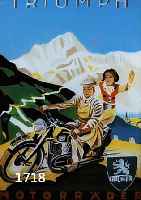 HINTERGLASMALEREI, DEUTSCH, 30ER JAHRE, WERBUNG FÜR TRIUMPF MOTORRÄDER, CA. 54 X 39CM, R.