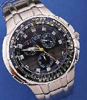 CITIZEN ARMBANDCHRONOGRAPH, MULTIFUNKTIONEN, (TIMER, CHRONOGRAPH, ZWEITZEIT, ETC.), EDEL- ST. MATT., INCL. EDELST.BD., 4 ERSATZGL., ORIG . ETUI, ...