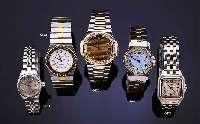 CARTIER DAMENARMBANDUHR SANTOS, AUTOMATIK, EDELST., EINSCHALENGEH., BOD. GEG. DIAMANTLÜN. 8-FACH VERSCHR., BEI FERTIGST. WASSERD., ...