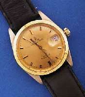 TUDOR HERRENARMBANDUHR, PRINZ OYSTER DATE, AUTOMATIK, SCHWEIZ UM 1964, METALL, GG-AUFL., TEILW. BER., EDELST.BOD. U. GOLDKRONE GESCHR., SYSTEM ...