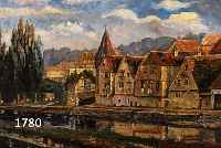 SPECHT, FRANZ, ENDE 19. JHD, ÖL/LWD, HIER: UFERPARTIE AM RHEIN, R. UNT. SIGN. U. DAT. 1910, L. FARBABBLÄTTERUNGEN, CA. 33,5 X 48,5 CM