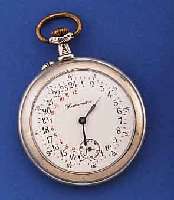 HERRENTASCHENUHR, BEZ. CHRONOMETRE, OFFEN, METALL, VERG., RÜCKSEITIG RELIEF. JAGDSZENE NACH HOLY FRERE, EMAILFARB. BL., RESTAURIERT, 15 ST., ...