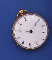 DAMENTASCHEN/ANHÄNGEUHR, SCHWEIZ UM 1885, 18 CT. GG, PERF. EMAILZIFFERBL., ORIG. GEBL.STIL- FORMZEIGER, SCHLÜSSELAUFZUG, RÜCKSEITIG GRAV. ...
