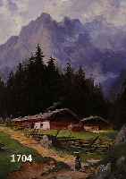 REDER, HEINRICH VON, 1824 MELLRICHSTADT-1909 MÜNCHEN, SCHÜLER VON KARL MILLNER, HIER: LANDSCHAFT IN DEN ALPEN MIT BAUERSFRAU, ÖL/MALKARTON, RE. ...