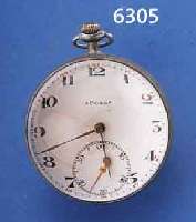 DOXA SCHREIBTISCHKUGELUHR, FERTIGUNG UM 1990 , WERK UM 1920, 15 ST., VERNICKELT, SCHRAUBEN- UNR., FLACHSP., EMAILBL., ZEIGER ERSETZT, AUßEN ROT ...