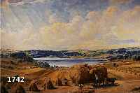 KNOBLOCH, JOSEF ROLF, GEB. 1891 BÖHMISCH- KAMNITZ, WAR ANSÄSSIG IN MÜNCHEN, HIER: ERNTESZENE AM SEE, ÖL/LWD, RE. U. SIGN., CA. 70 X 100 CM, R.